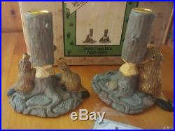 Big Sky Carvers Jeff Fleming Bearfoots Timber Beaver Taper Candle Holders