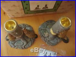 Big Sky Carvers Jeff Fleming Bearfoots Timber Beaver Taper Candle Holders