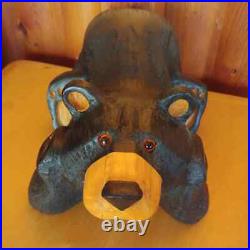 Big Sky Carvers Jeff Fleming Bearfoots Wood Carved Black Bear Resting on Paws