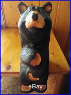 Big Sky Carvers Jeff Fleming Bearfoots Wood Shelf Sitter Black Bear Sculpture