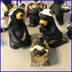 Big Sky Carvers Jeff Fleming Beartivity Nativity Figurines Complete Set I II III