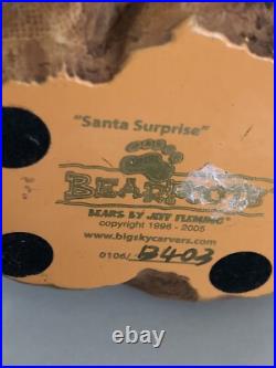 Big Sky Carvers Jeff Fleming Black Bear Santa's Surprise Christmas package Bag Big Sky Carvers Jeff Fleming Black Bear Santa's Surprise Christmas package Bag