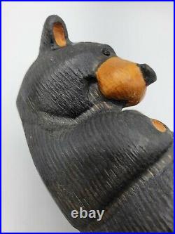 Big Sky Carvers Jeff Fleming Black Bear Wood Carving Sculpture Chillin' Bear 11