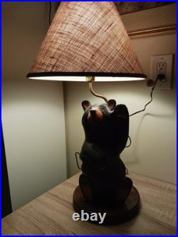 Big Sky Carvers Jeff Fleming Carved Blackbear Large Wood Table Lamp 27