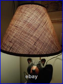 Big Sky Carvers Jeff Fleming Carved Blackbear Large Wood Table Lamp 27
