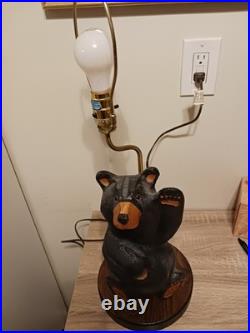 Big Sky Carvers Jeff Fleming Carved Blackbear Large Wood Table Lamp 27
