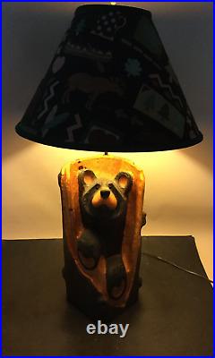 Big Sky Carvers Jeff Fleming Hand Carved Black Bear Sculpture Lamp 30 Tall