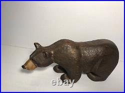 Big Sky Carvers Jeff Fleming Hand Carved Solid Wood 12 Brown Bear Sculpture