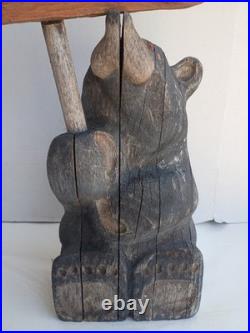 Big Sky Carvers Jeff Fleming Roy Bear Wipe Yer Paws Sign Solid Wood 19.5