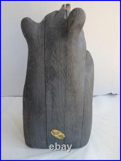 Big Sky Carvers Jeff Fleming Roy Bear Wipe Yer Paws Sign Solid Wood 19.5