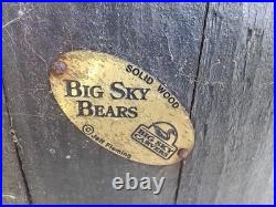 Big Sky Carvers Jeff Fleming Roy Bear Wipe Yer Paws Sign Solid Wood 19.5