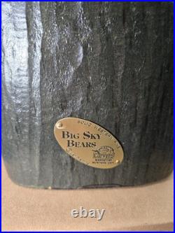 Big Sky Carvers Jeff Fleming Sitting Black Bear Wood Carved Statue 15 Inch