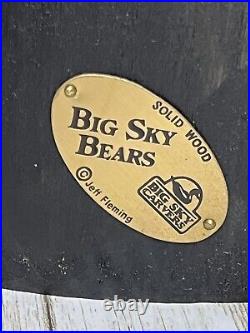 Big Sky Carvers Jeff Fleming Solid Pine Wood Bear Sculpture Montana 2002 SIGNED