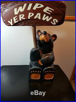 Big Sky Carvers Jeff Fleming Solid Wood Bear ROY WIPE YER PAWS
