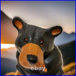 Big Sky Carvers Jeff Fleming Solid Wood Black Bear 13 Sculpture Statue USA MINT