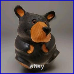 Big Sky Carvers Jeff Fleming Solid Wood Black Bear 9.5 Sculpture USA MINT
