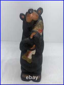 Big Sky Carvers Jeff Fleming Wood Bear with Trout Fish Cabin Decor Montana USA ART
