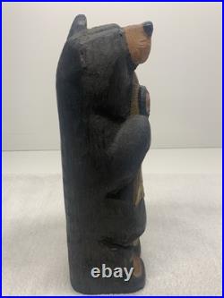 Big Sky Carvers Jeff Fleming Wood Bear with Trout Fish Cabin Decor Montana USA ART