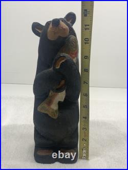 Big Sky Carvers Jeff Fleming Wood Bear with Trout Fish Cabin Decor Montana USA ART