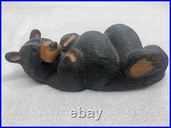 Big Sky Carvers Jeff Fleming Wood Relaxing Bear Cabin Montana USA ART Rustic