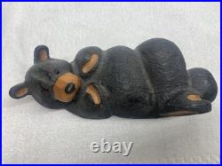 Big Sky Carvers Jeff Fleming Wood Relaxing Bear Cabin Montana USA ART Rustic