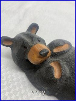 Big Sky Carvers Jeff Fleming Wood Relaxing Bear Cabin Montana USA ART Rustic