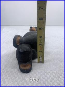 Big Sky Carvers Jeff Fleming Wood Relaxing Bear Cabin Montana USA ART Rustic