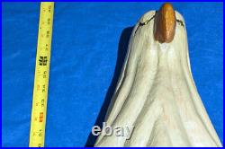 Big Sky Carvers/Jeff Fleming Wooden Totem Sculpture Bald Eagle Bear 37 inches