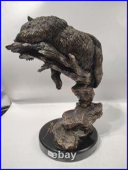 Big Sky Carvers Marc Pierce Bruin Slumber Bear Sculpture Signed 2007