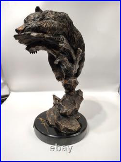Big Sky Carvers Marc Pierce Bruin Slumber Bear Sculpture Signed 2007