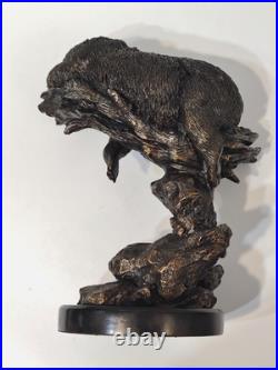 Big Sky Carvers Marc Pierce Bruin Slumber Bear Sculpture Signed 2007