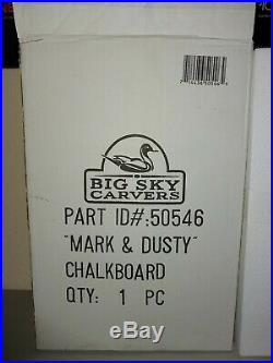 Big Sky Carvers Mark & Dusty Chalkboard New in Box Bear Themed