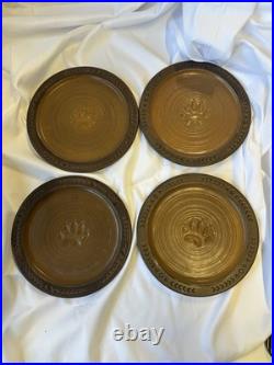 Big Sky Carvers Maskwa Ridge Bear Paw Pottery 9 Salad Plates Set Of 4