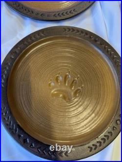 Big Sky Carvers Maskwa Ridge Bear Paw Pottery 9 Salad Plates Set Of 4