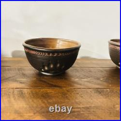 Big Sky Carvers Maskwa Ridge Bear Paw Pottery Bowls Set of 4