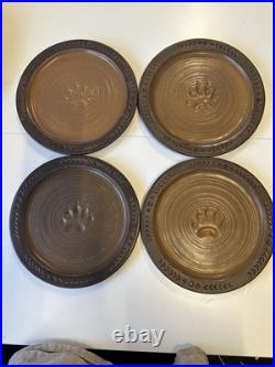 Big Sky Carvers Maskwa Ridge Bear Pottery 9 Salad Plates Brown Paw Set/4 Big Sky Carvers Maskwa Ridge Bear Pottery 9 Salad Plates Brown Paw Set/4