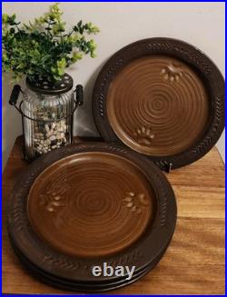 Big Sky Carvers Maskwa Ridge Bear Pottery Dinner Plates 12 Brown Paw Set/4 Big Sky Carvers Maskwa Ridge Bear Pottery Dinner Plates 12 Brown Paw Set/4