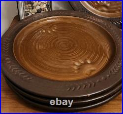 Big Sky Carvers Maskwa Ridge Bear Pottery Dinner Plates 12 Brown Paw Set/4 Big Sky Carvers Maskwa Ridge Bear Pottery Dinner Plates 12 Brown Paw Set/4