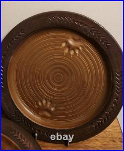 Big Sky Carvers Maskwa Ridge Bear Pottery Dinner Plates 12 Brown Paw Set/4 Big Sky Carvers Maskwa Ridge Bear Pottery Dinner Plates 12 Brown Paw Set/4