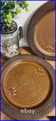 Big Sky Carvers Maskwa Ridge Bear Pottery Dinner Plates 12 Brown Paw Set/4 Big Sky Carvers Maskwa Ridge Bear Pottery Dinner Plates 12 Brown Paw Set/4