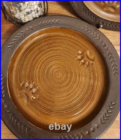 Big Sky Carvers Maskwa Ridge Bear Pottery Dinner Plates 12 Brown Paw Set/4 Big Sky Carvers Maskwa Ridge Bear Pottery Dinner Plates 12 Brown Paw Set/4