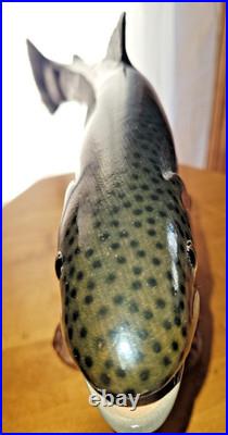 Big Sky Carvers Rainbow Trout On Burl Wood Signed B. Reel 17 long 7 hig