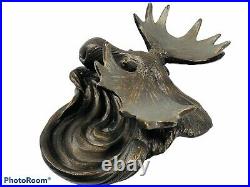 Big Sky Carvers Solid Carved Moose Ashtray Tray Spoon Rest Holder