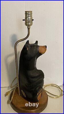 Big Sky Carvers Solid WoodBlack Bear Table Lamp Jeff Fleming