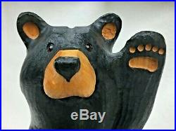 Big Sky Carvers Solid Wood 13 Bearfoot Mikey Waving Black Bear, Jeff Fleming