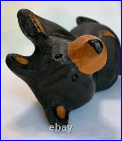 Big Sky Carvers Solid Wood Black Bear Sculpture Western Pine Paw Up Wave 13