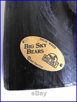 Big Sky Carvers Solid Wood Golfer Big Sky Bear By Jeff Fleming 19 3/4 Tall