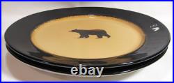 Big Sky Carvers Stoneware China BRUSHWERKS BEAR Two (2) Dinner Plates GC