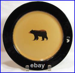 Big Sky Carvers Stoneware China BRUSHWERKS BEAR Two (2) Dinner Plates GC