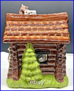 Big Sky Carvers Vintage Ranger Station Cookie Jar With Bears And Moose